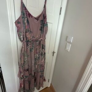 Floral Maxi Dress with Belt